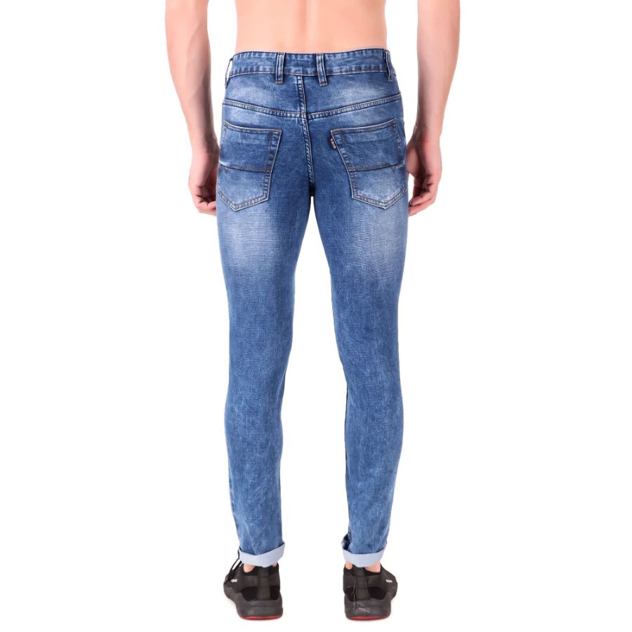 Men’s Slim Fit Denim Mid Rise Stretchable Jeans (Blue) – Samoo Hamu