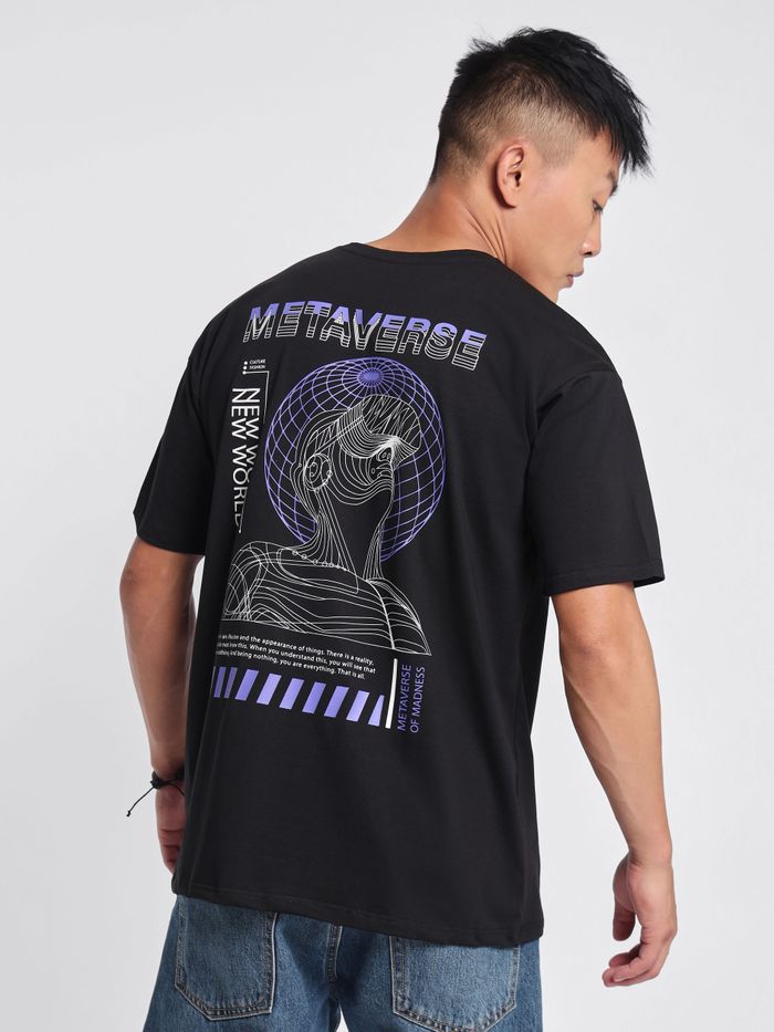 Metaverse Printed Oversized T-Shirt For Men – Samoo Hamu
