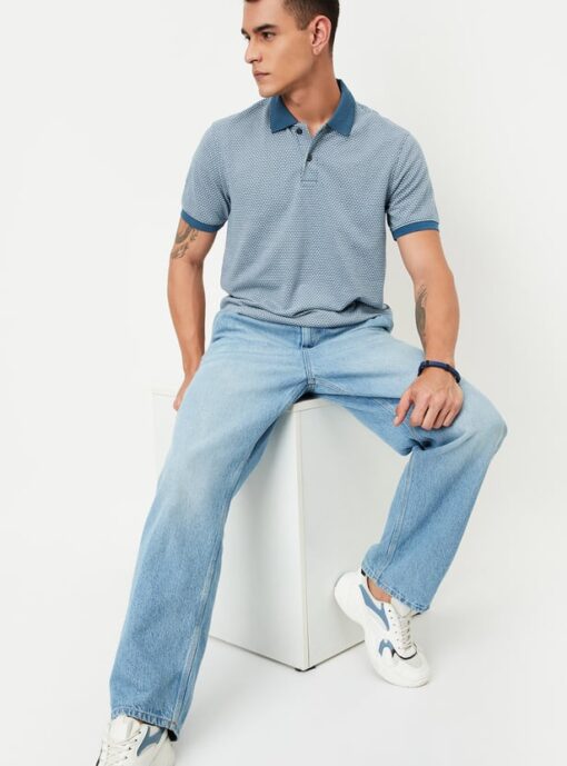 Men Knitted Polo T-shirt - Image 5