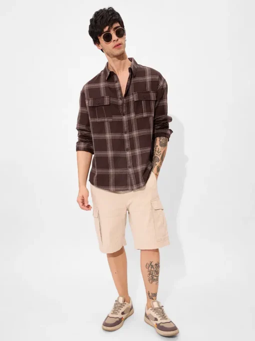 Men’s Outdoor Brown Utility Shirts - Image 4