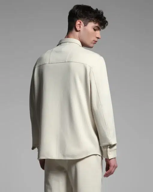 Beige Oversized Co-ord Set Shirt - Image 4