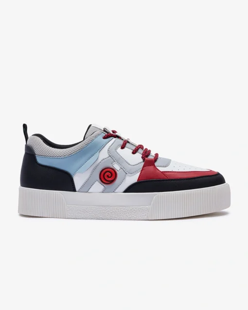Men's White & Black Naruto Color Block Low Top Sneakers - Image 3