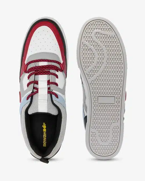 Men's White & Black Naruto Color Block Low Top Sneakers - Image 5